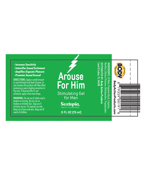 Sextopia Arouse For Him Stimulating Gel - 1/2 oz Bottle