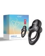 Anello Vibrating Double Cock Ring w/Clitoral Stimulator - Black