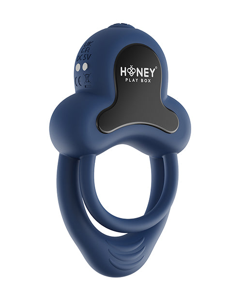 Anello Vibrating Double Cock Ring w/Clitoral Stimulator - Blue