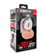 Lockmaster Stainless Steel Inverted Chastity Cage w/Cats Eye - Silver