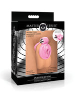 Master Series Pussification Vulva Locking Chastity Cage - Pink