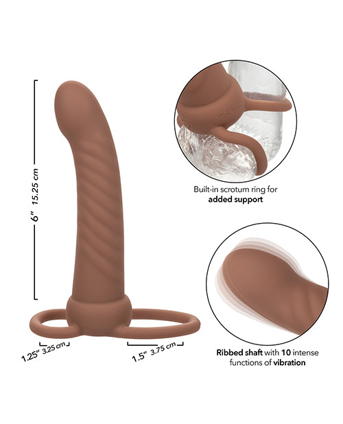 Performance Maxx Rechargeable Ribbed Dual Penetrator - Brown