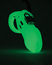CB-6000 3 1/4&quot; Cock Cage &amp; Lock Set - Glow in the Dark