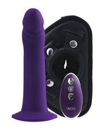 VeDO Diki Rechargeable Vibrating Dildo w/Harness - Deep Purple