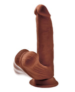 King Cock Plus 8 & Triple Density Cock w/Swinging Balls - Brown