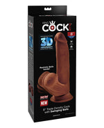 King Cock Plus 8 & Triple Density Cock w/Swinging Balls - Brown