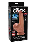 King Cock Plus 7 & Triple Density Cock w/Swinging Balls - Tan