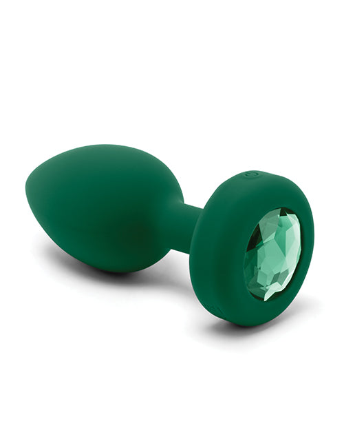 b-Vibe Remote Control Vibrating Jewel Plug (M/L) - Emerald Green