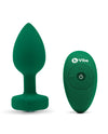 b-Vibe Remote Control Vibrating Jewel Plug (M/L) - Emerald Green