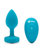 b-Vibe Remote Control Vibrating Jewel Plug (S/M) - Teal