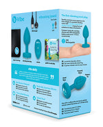 b-Vibe Remote Control Vibrating Jewel Plug (S/M) - Teal