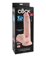 King Cock Plus 9 & Triple Density Cock w/Swinging Balls - Ivory