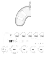 Shots Man Cage Chastity 3.5 & Cock Cage w/Plug Model 10 - Clear