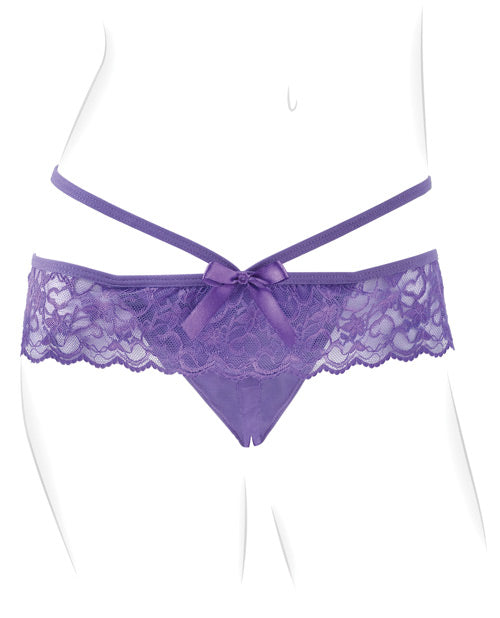 Fantasy For Her Crotchless Panty Thrill Her - Purple