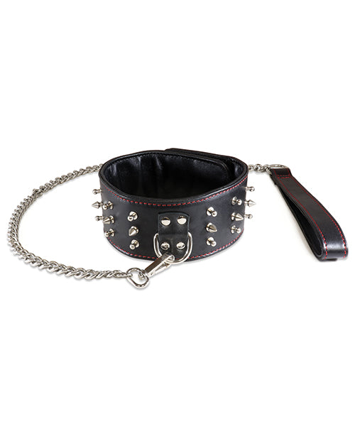 Sultra Lambskin 2 1/2 Studded Collar w/24 Chain - Black