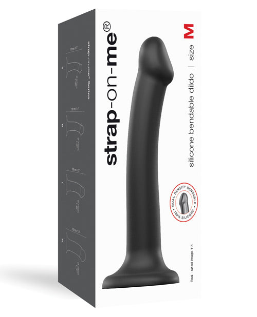 Strap On Me Silicone Bendable Dildo Medium - Black