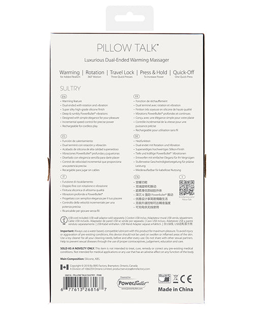 Pillow Talk Sultry Rotating Wand - Pink