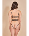 Heartburn Mesh & Velvet Teddy w/Open Back Black SM