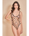 Heartburn Mesh & Velvet Teddy w/Open Back Black MD