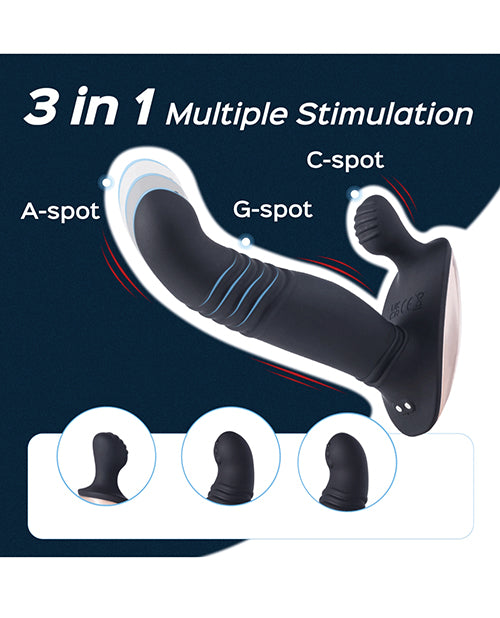 Royal Thrusting Vibrating Prostate & Perineum Massager - Black