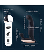 Royal Thrusting Vibrating Prostate & Perineum Massager - Black