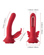 Layla Rosy Butterfly Clit Stimulator Flapping G-Spot Vibrator - Red