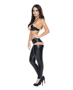 Liquid Onyx Halter Bra & Cutout Pants Black S/M