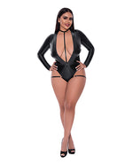 Liquid Onyx Long Sleeve Teddy w/Harness Caging Black QN