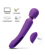 Riley Vibrating Massage Wand & G-Spot Tapping Stimulator - Purple