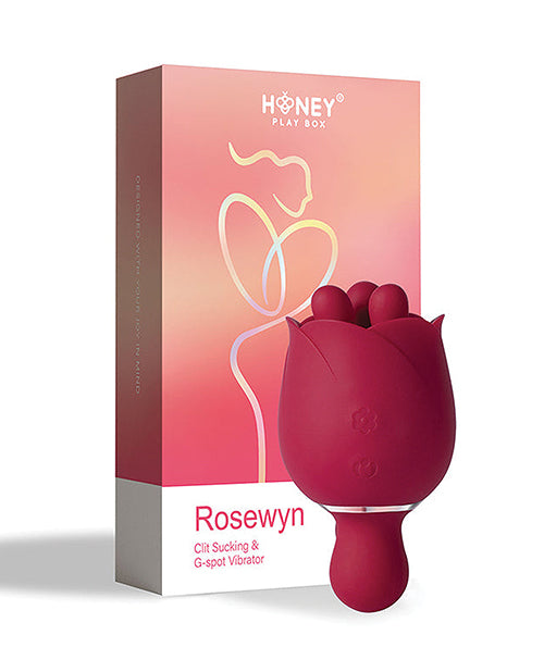 Rosewyn Rotating Rose Toy Vibrator & Pinpoint Stimulator - Red