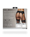 Shots Ouch Vibrating Strap On Thong w/Adjustable Garters - Black M/L