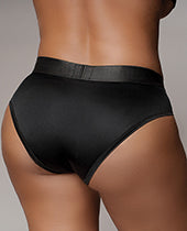 Shots Ouch Vibrating Strap On High-Cut Brief - Black XL/XXL