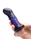 Glas 4 & Rechargeable Vibrating Dotted G Spot/P Spot Plug - Blue