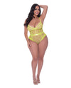 Love Star High Leg Teddy w/Snap Crotch Chartreuse QN