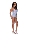 Ooh La Lace Babydoll & Split Crotch Panty Periwinkle S/M