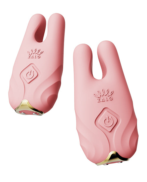 Zalo Nave Vibrating Nipple Clamps - Coral Pink