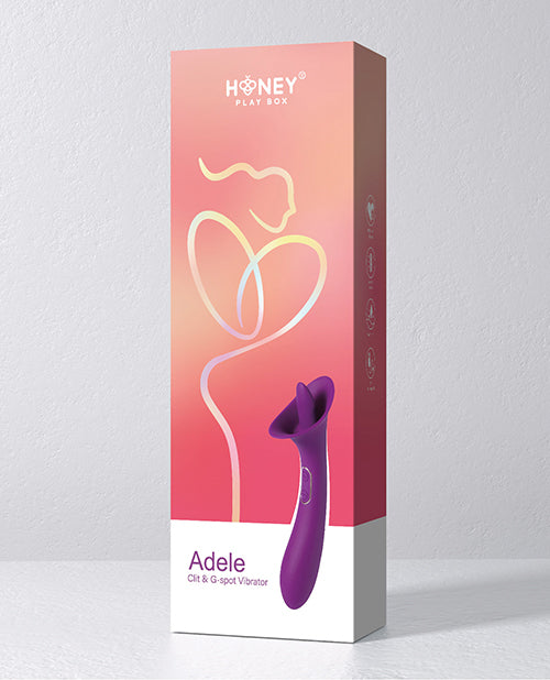 Adele Clit Licking Tongue Vibrator w/ G Spot Stimulator - Purple