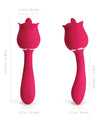 Rhea Clit Licking Tongue Rose Vibrator & G Spot Massager - Red