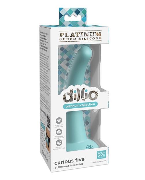 Dillio Platinum 5 & Curious Five Silicone Dildo - Teal