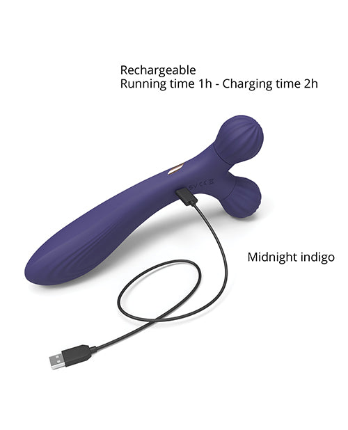 Love to Love Fireball Forked Vibrator - Midnight Indigo