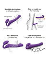 Strap On Me Vibrating Bendable Strapless Strap On Large - Purple