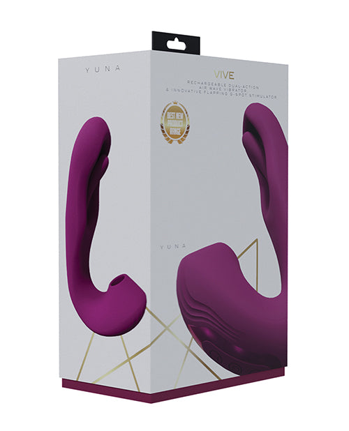 Shots Vive Yuna Dual Action Airwave Vibrator &amp; G-Spot Stimulator - Pink