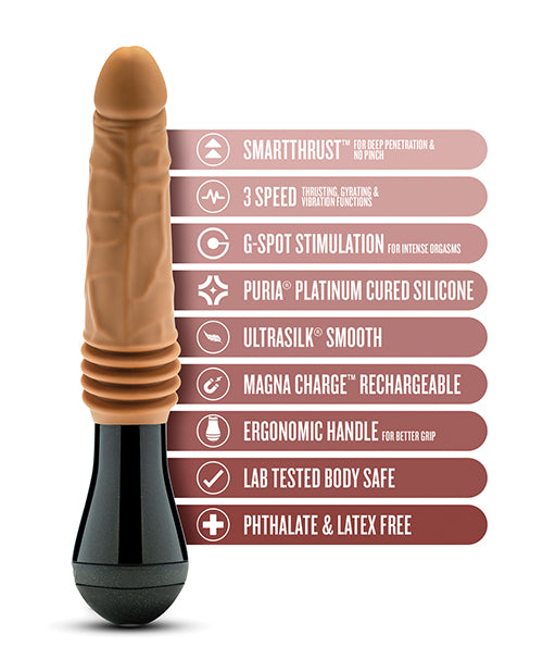 Blush Dr. Skin Silicone Dr. Arthur Thrusting Gyrating Vibrating Dildo - Tan