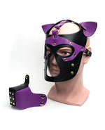 665 Bondage Pup Hood - O/S Black/Purple