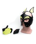 665 Playful Pup Hood - O/S Black/Yellow