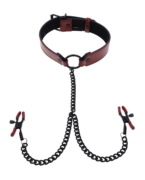 Saffron Collar w/Chain Nipple Clamps