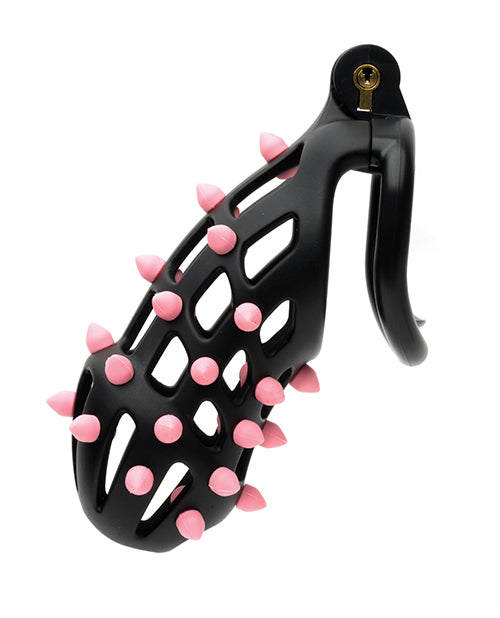 Sport Fucker Cellmate FlexiSpike Chastity Cage - Size 4 Black/Pink