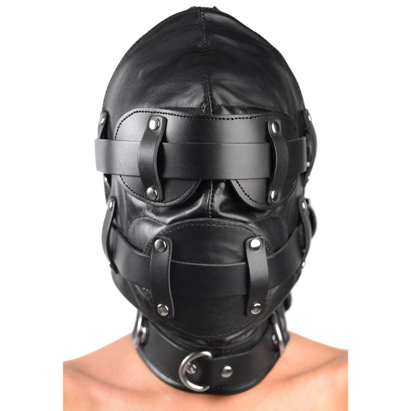 Total Lockdown Leather Hood - SmallMedium