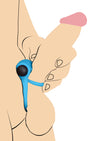 Remote Control 28X Vibrating Cock Ring and Bullet - Blue