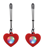 Silicone Light Up Heart Tweezer Nipple Clamps